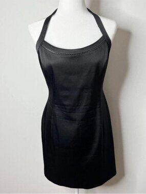 Classic Black Halter Sheath Dress